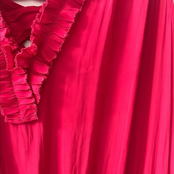 Ramy Brook Pink Ella Dress - Ruffled Tie Back Sundress Size Small - Picture 6 of 8